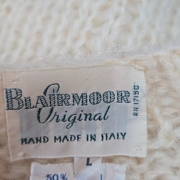 Vintage Blairmoore Wool Mohair Cardigan Embroidered Cream Size Large - Picture 6 of 6